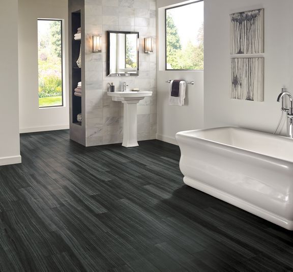 Options for the Look of Hardwood Floors | Vinyl flooring bathroom .