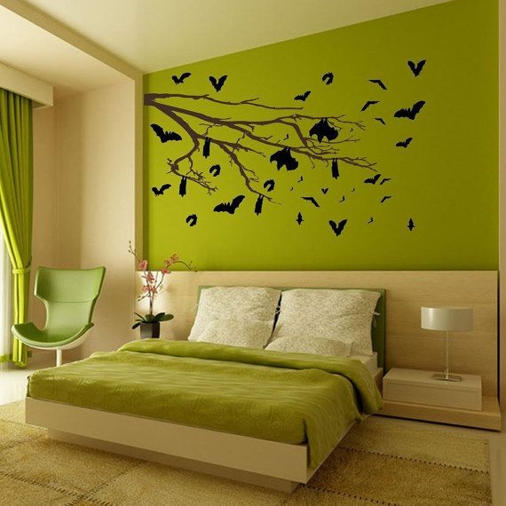 The Bat's Tree Vinyl Wall Art-choose Any Color - Etsy | Bedroom .
