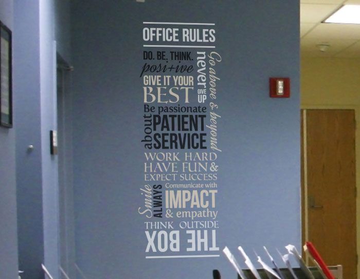 Patient Office Rules version 3 Wall Decal | Medical office design .