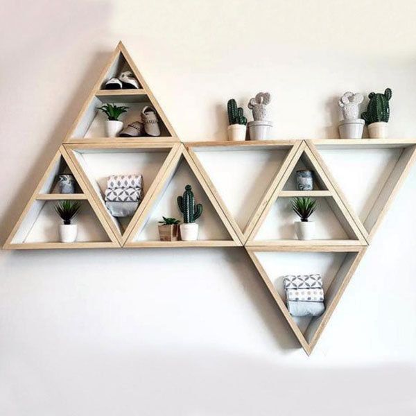 Triangular Wooden Shelf from Apollo Box | Shelves in bedroom .