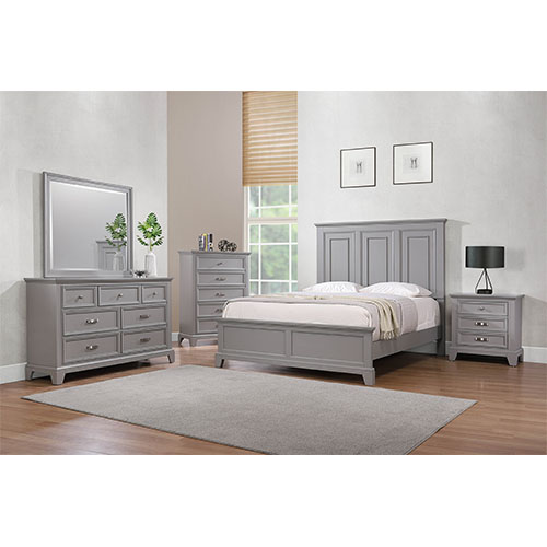 Buy Dove Manor Gray Bedroom 3PC Set - Queen Bed, Dresser, Mirror .