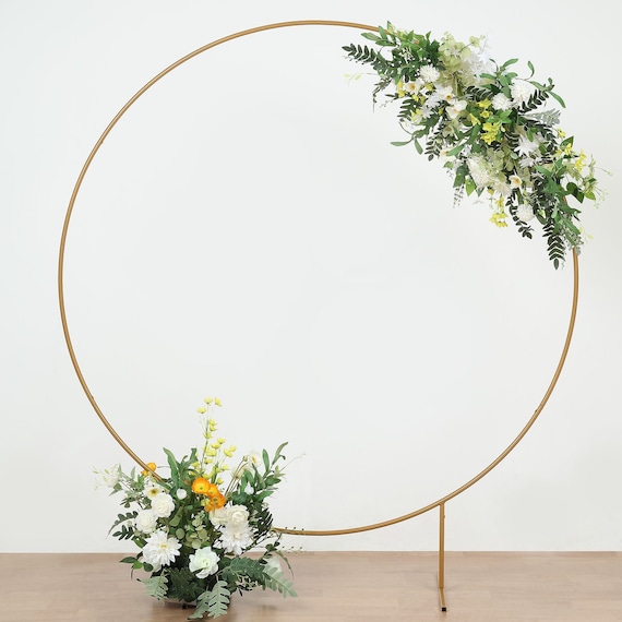 6.5ft Gold Metal Wedding Arch Arch Frame Round Backdrop - Et