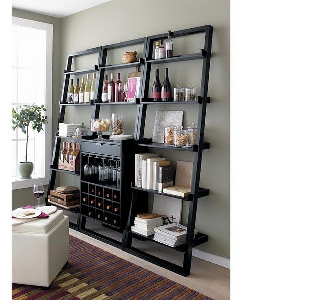 Sloane Leaning Wine Bar/Bookcase Set | Living room bar, Home decor .