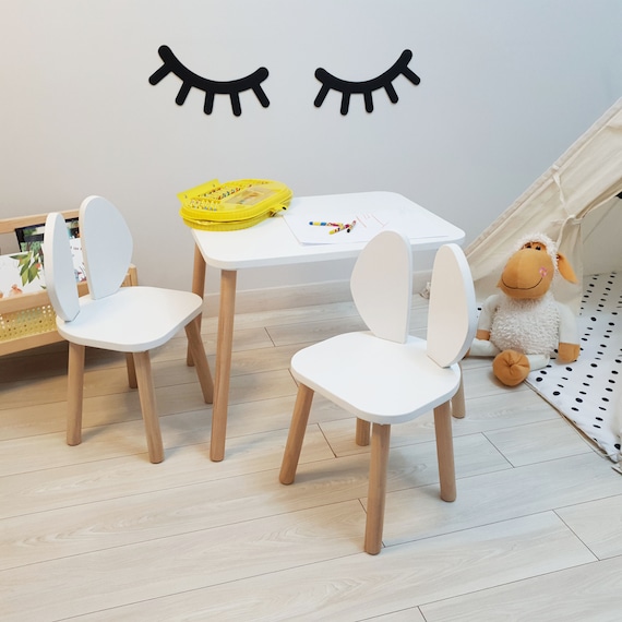 Montessori Furniture Wooden Kids Table and Chairs Set - Et