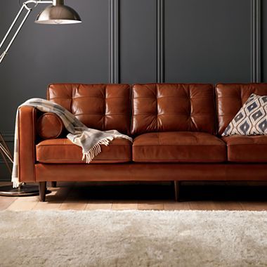 Darrin 89" Leather Sofa - jcpenney | Living room leather, Leather .