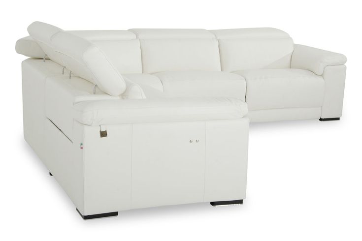 Estro Salotti Palinuro - White Leather Sectional Sofa with .