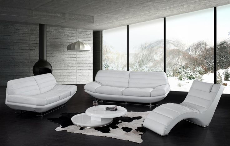 Fascinating Style of White Leather Sofa Which is Combined with .