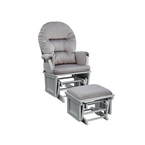 Suite Bebe Madison Glider And Ottoman - Gray Wood And Light Cloud .