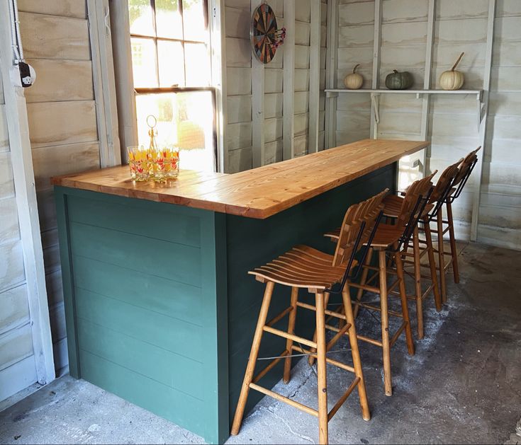 Custom L Shaped Shiplap Irish Bar | Wooden dining room furniture .