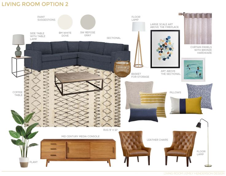 A Textured Traditional Mid Century Living Room + Shop The Look .