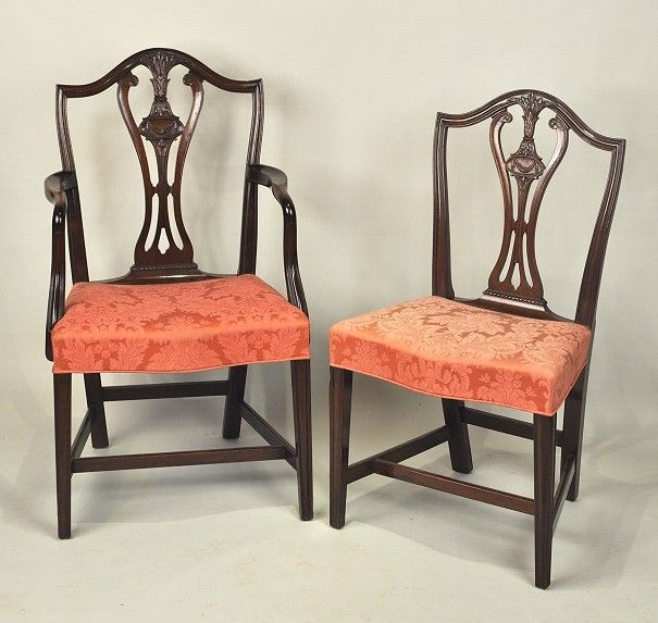 Set 12 Hepplewhite Carved Mahogany Dining Chairs | Dining chairs .