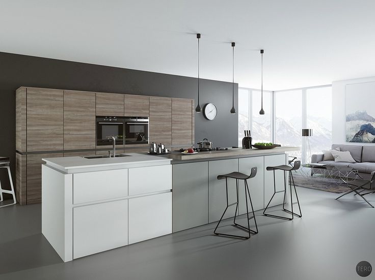 Black, White & Wood Kitchens: Ideas & Inspiration | Grey kitchen .