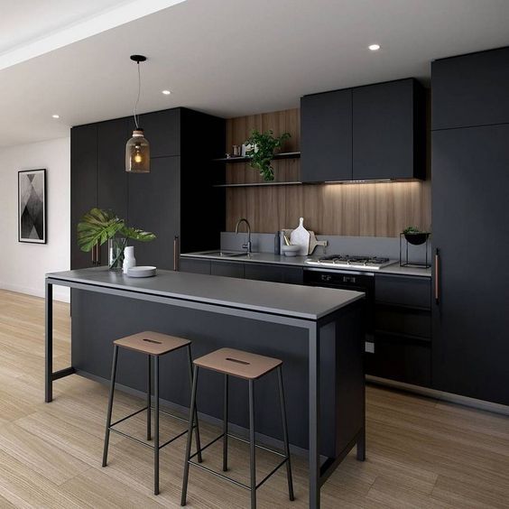 black kitchen ideas 23 | Contemporary kitchen design, Modern .