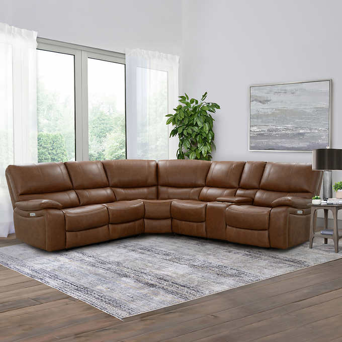 Braymor 3-piece Top Grain Leather Power Reclining Sectional | Cost
