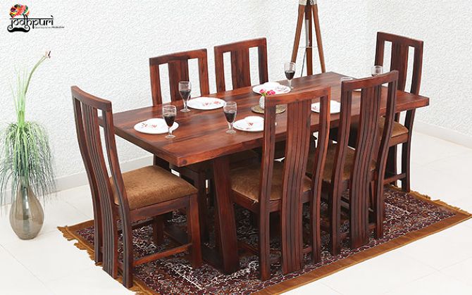 Jonas DB 6 Seater Dining Set with Cushion Top Chairs | 6 seater .