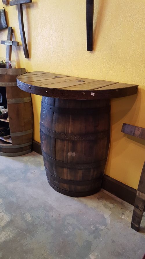 Half and Half spool table — King Barrel | Wine barrel table, Wine .