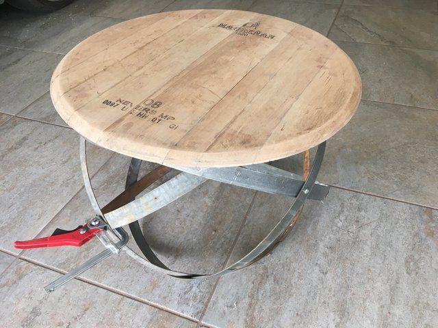 Winecraft - wine barrel woodwork project - table — Steemit | Wine .
