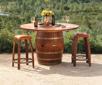 Barrel Bistro Bar - NapaStyle | Wine barrel furniture, Wine barrel .