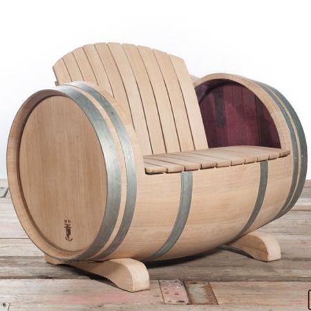 Garden furniture made from wine barrels | Wijnvaten, Wijnvat .