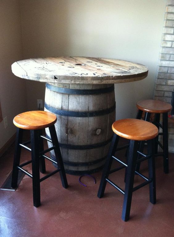 43 Super Cool Bar Top Ideas To Realize | Barrel table, Wine barrel .