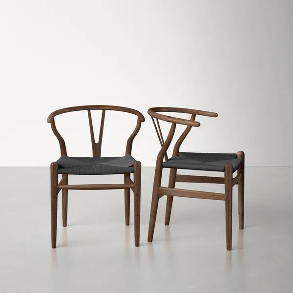 Etta Wishbone Side Chair | Solid wood dining chairs, Wishbone arm .