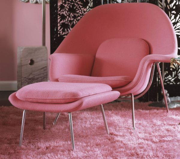 Pink and Yellow Womb Chair by Eero Saarinen - Chairblog.eu | Womb .