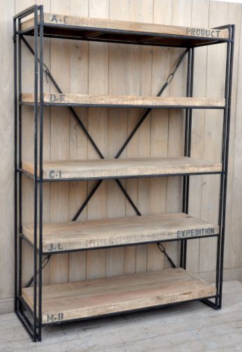 The Expedition Industrial Bookcase. The iron and solid hardwood .