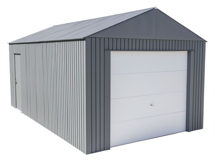 Sojag 12x20 Everest Steel Storage Garage Kit - Charcoal (GRC1220 .