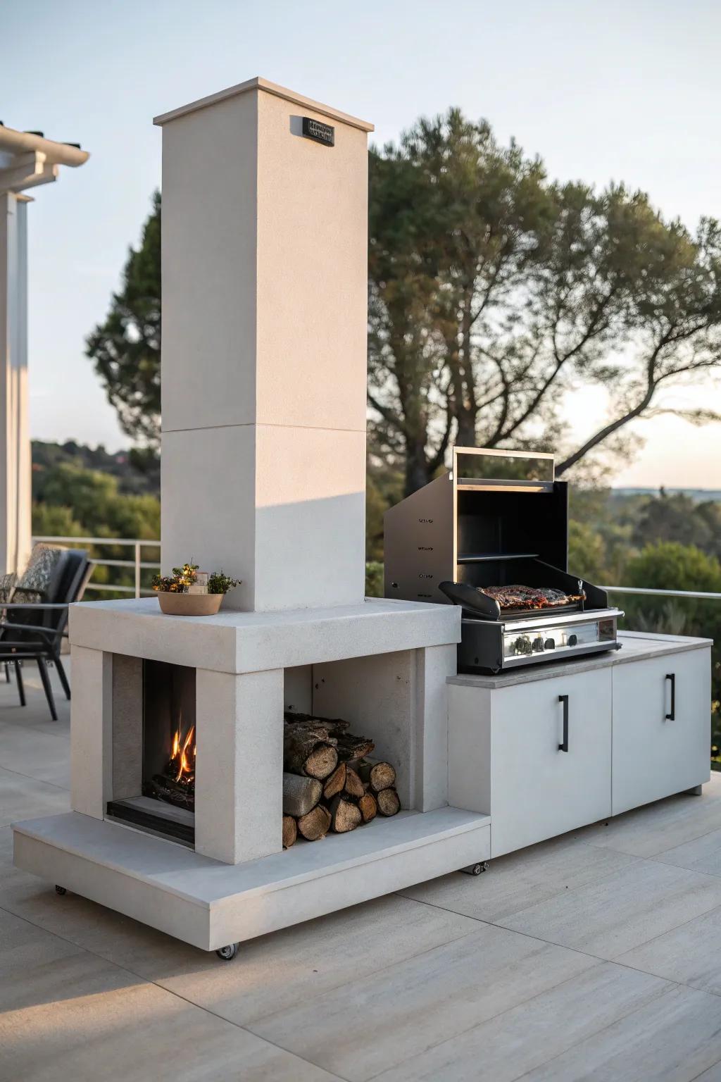 Sleek and modern fireplace design for the contemporary home.