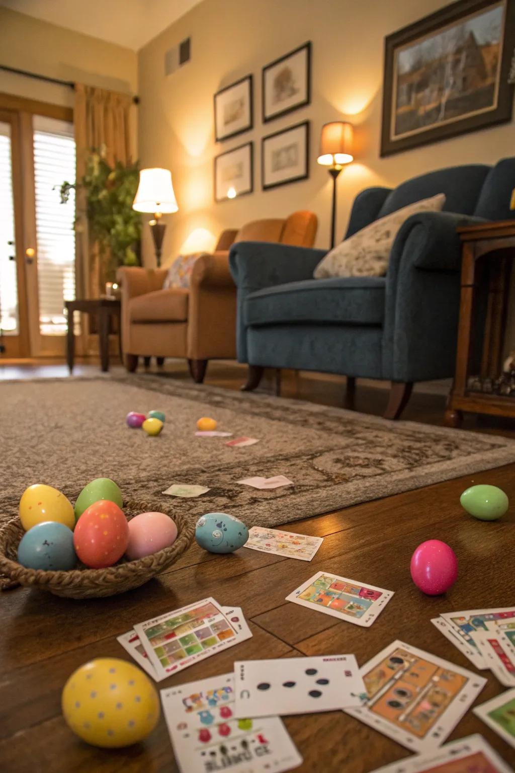 An indoor scavenger hunt for rainy Easter days.