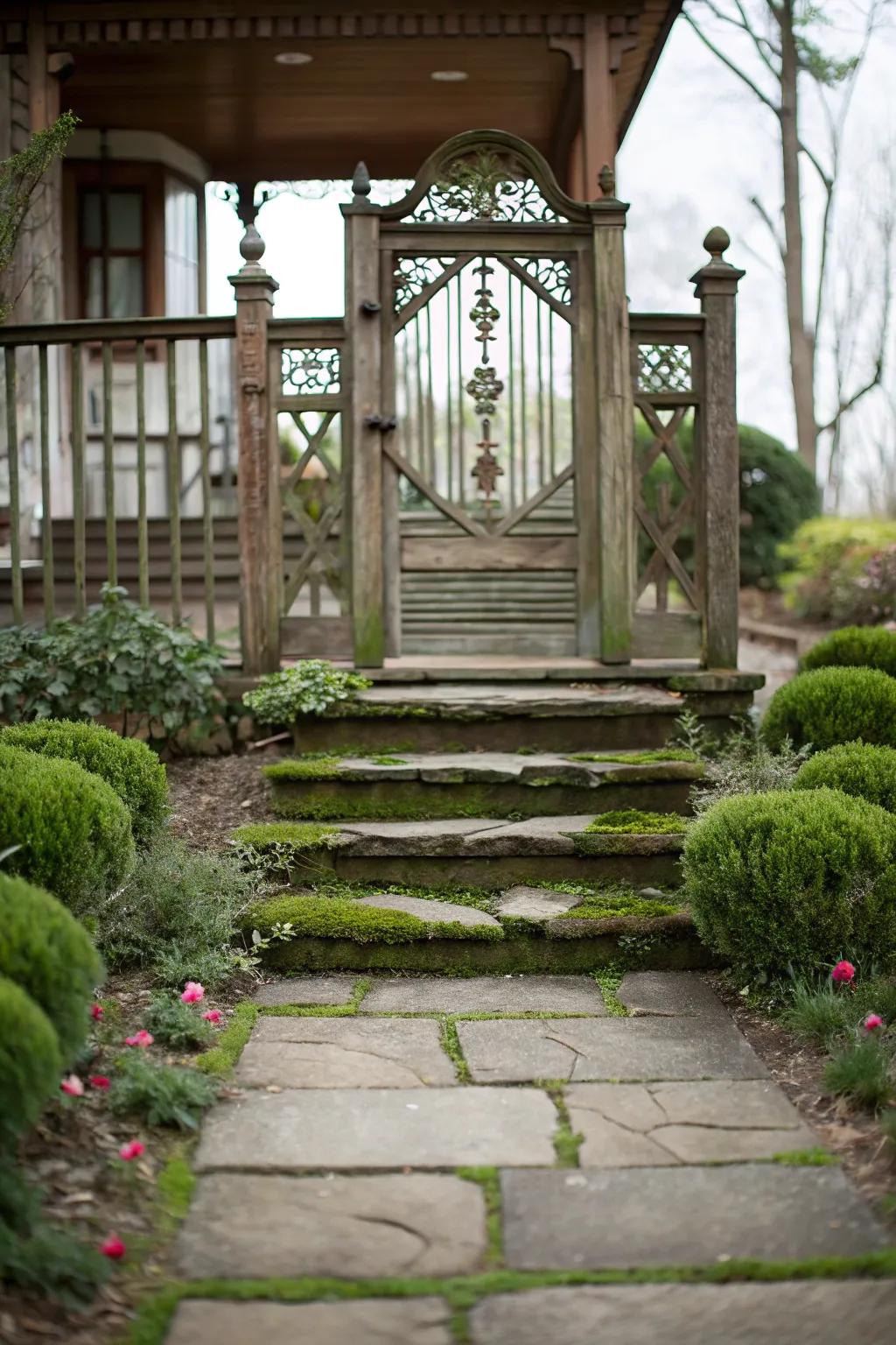 A grand entrance with steps and a pathway.