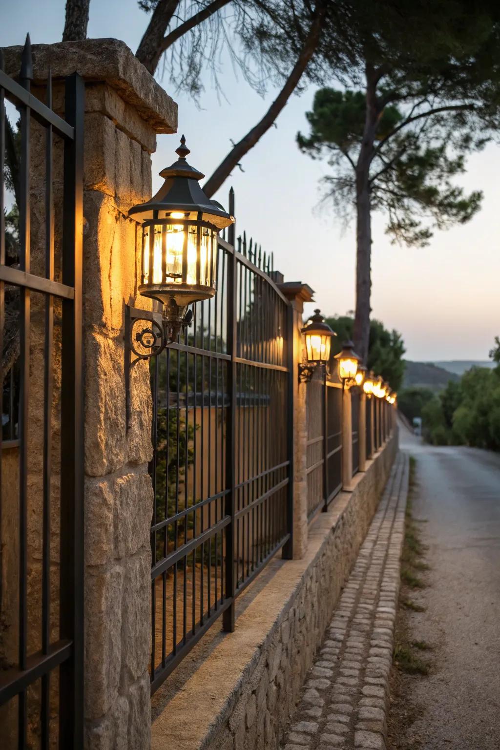 Lanterns add timeless charm to any fence.