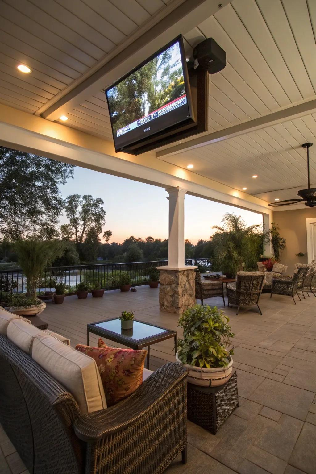 A ceiling mount offers a unique and space-saving solution.