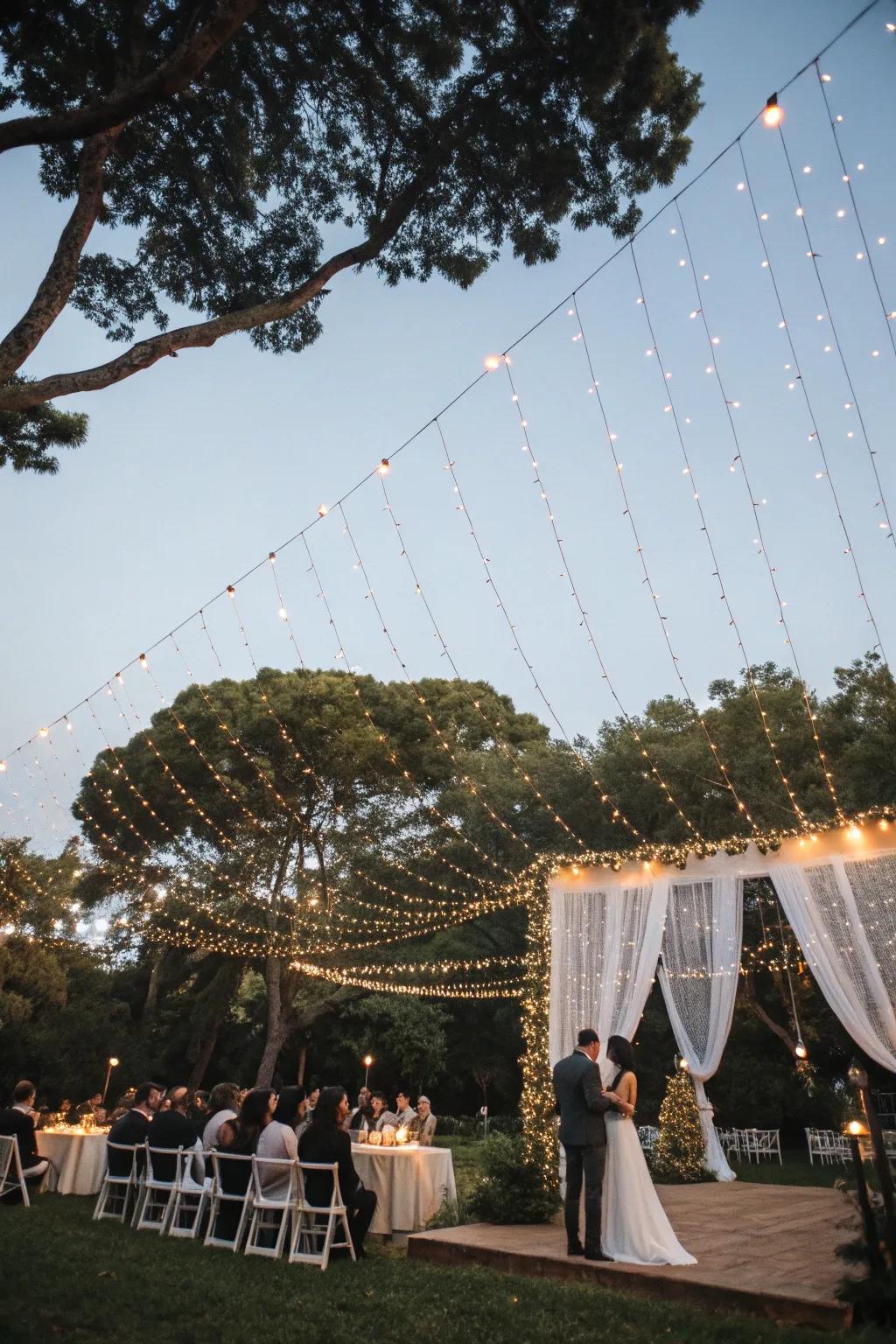 A curtain of lights offers a stunning visual backdrop.