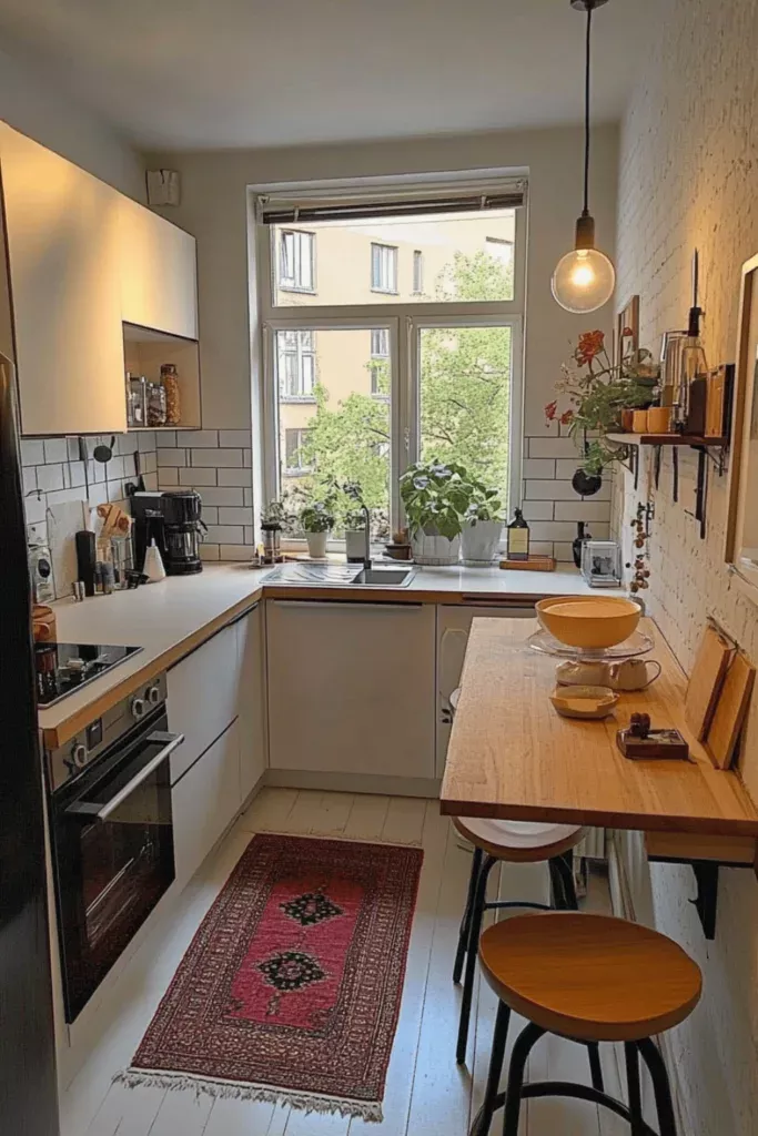 12 platzsparende Essplatz Ideen für kleine Küchen
