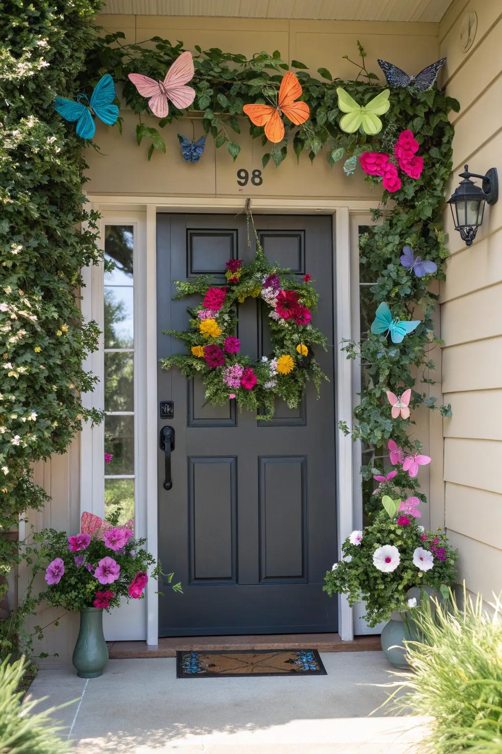 Butterflies that bring a joyful and colorful vibe.