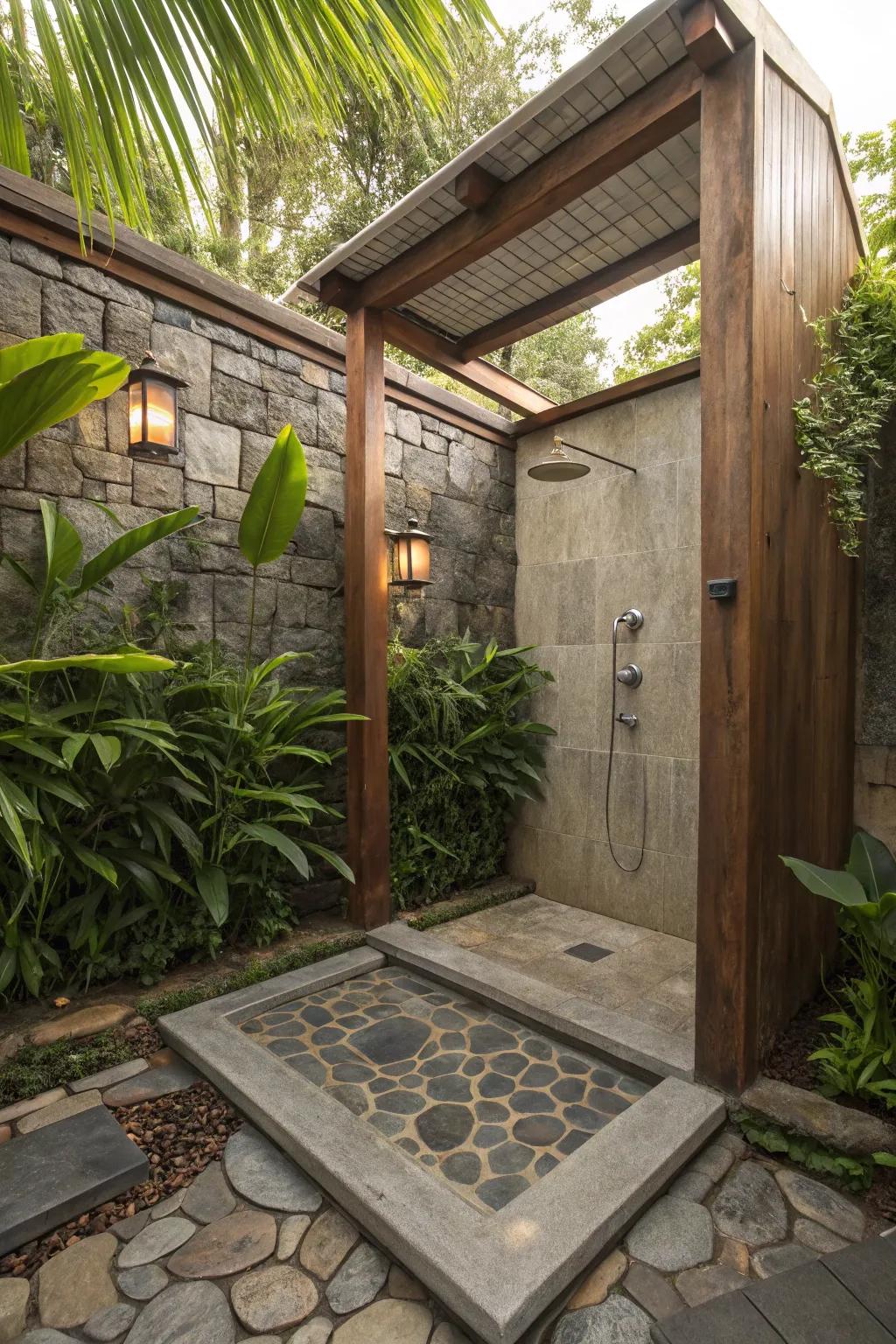 Achieve durability and elegance with stone and concrete.