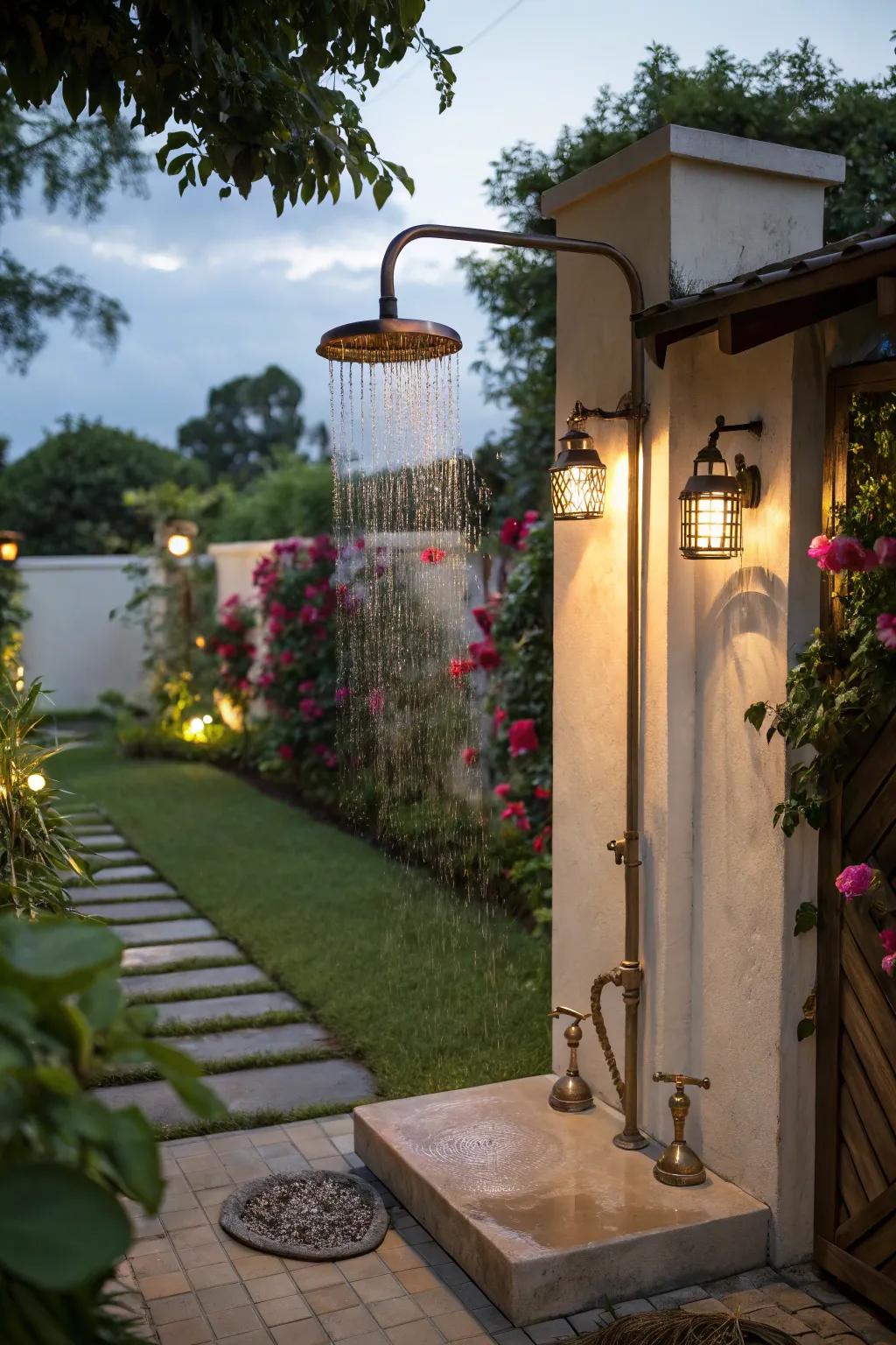 Artistic lighting fixtures add both functionality and aesthetic appeal.