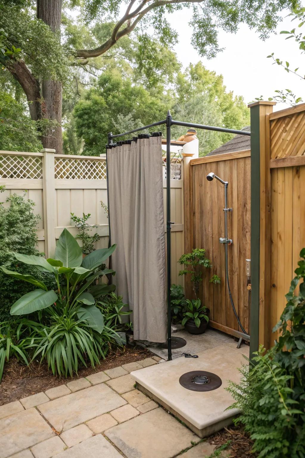 Enjoy flexibility with a portable privacy screen for your shower.