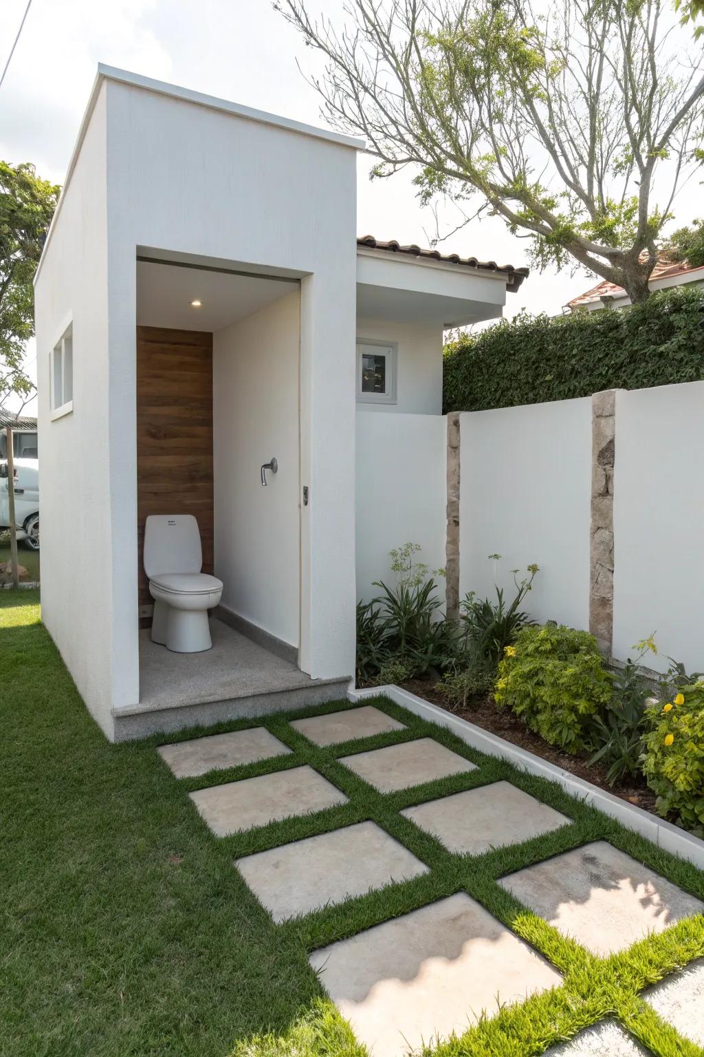 Sleek and minimalist outdoor toilet design