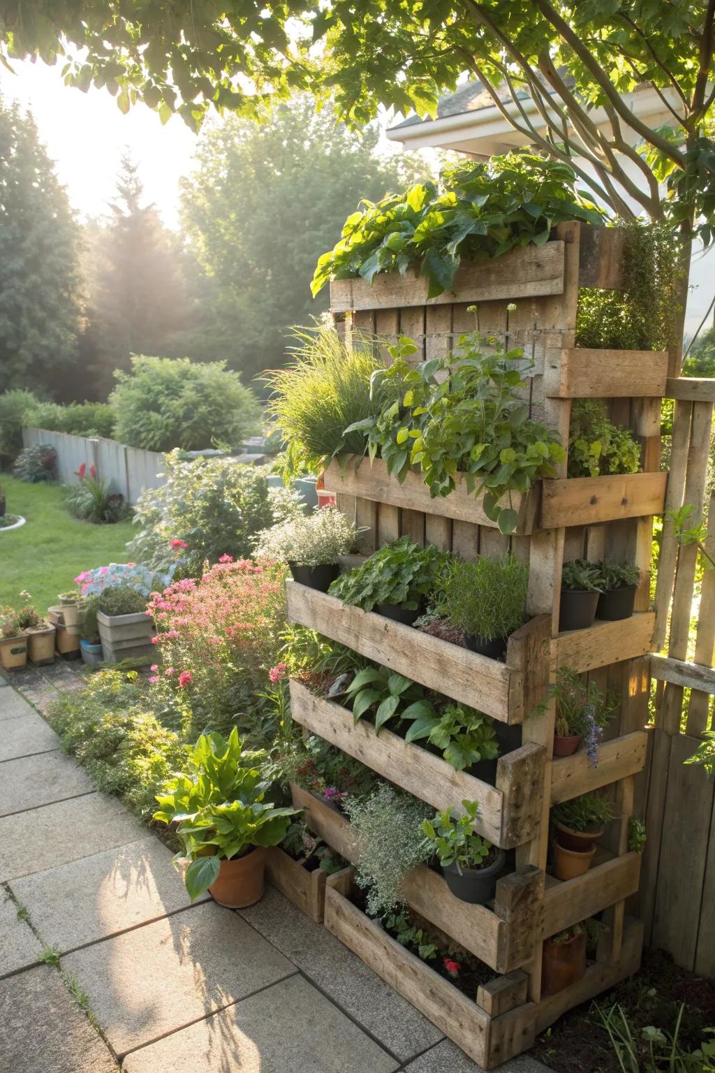 Create a lush display with a multi-level garden stand.