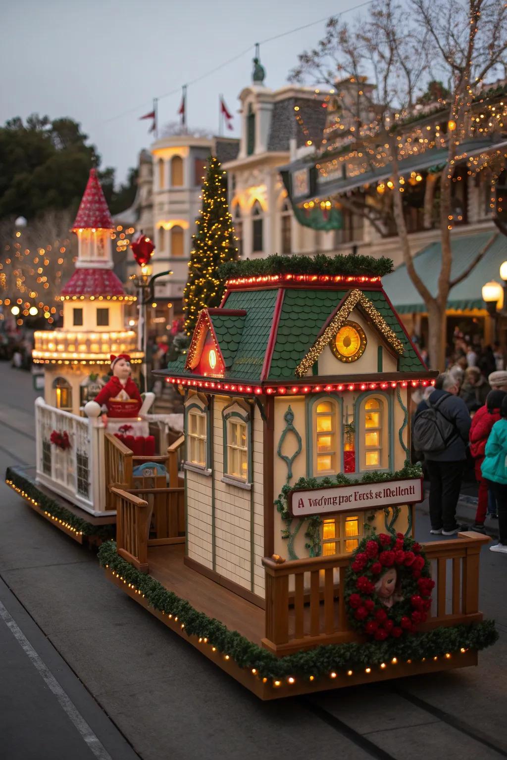 Detailed workshop buildings bring Santa's world to life.