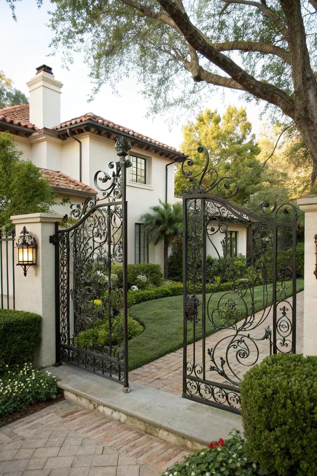 Artistic ironwork adds a timeless and sophisticated flair.