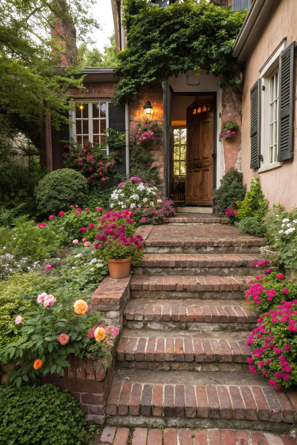 Classic brick steps bring timeless appeal to your entrance.