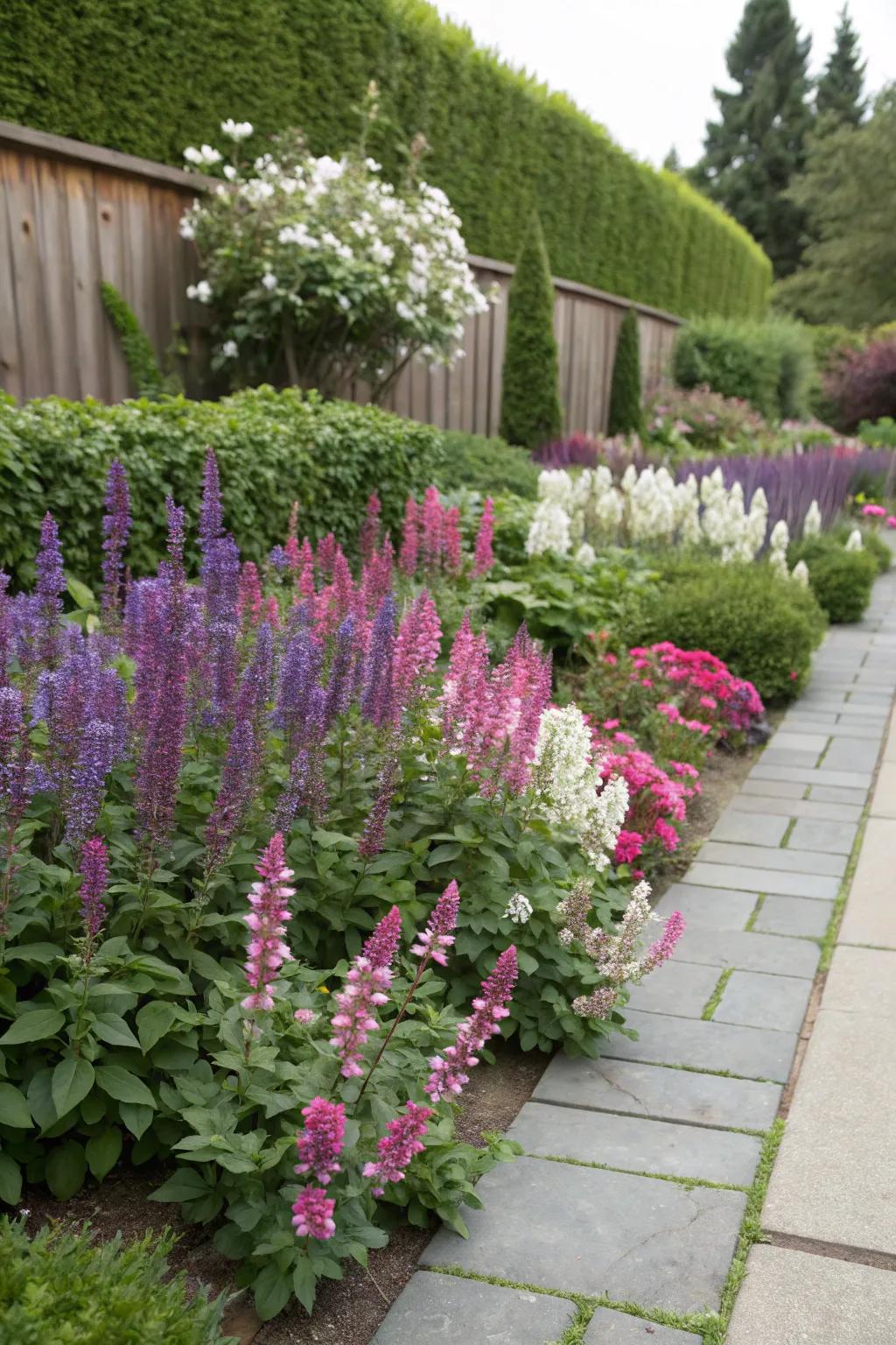 Cover your garden floor with colorful salvia ground cover.