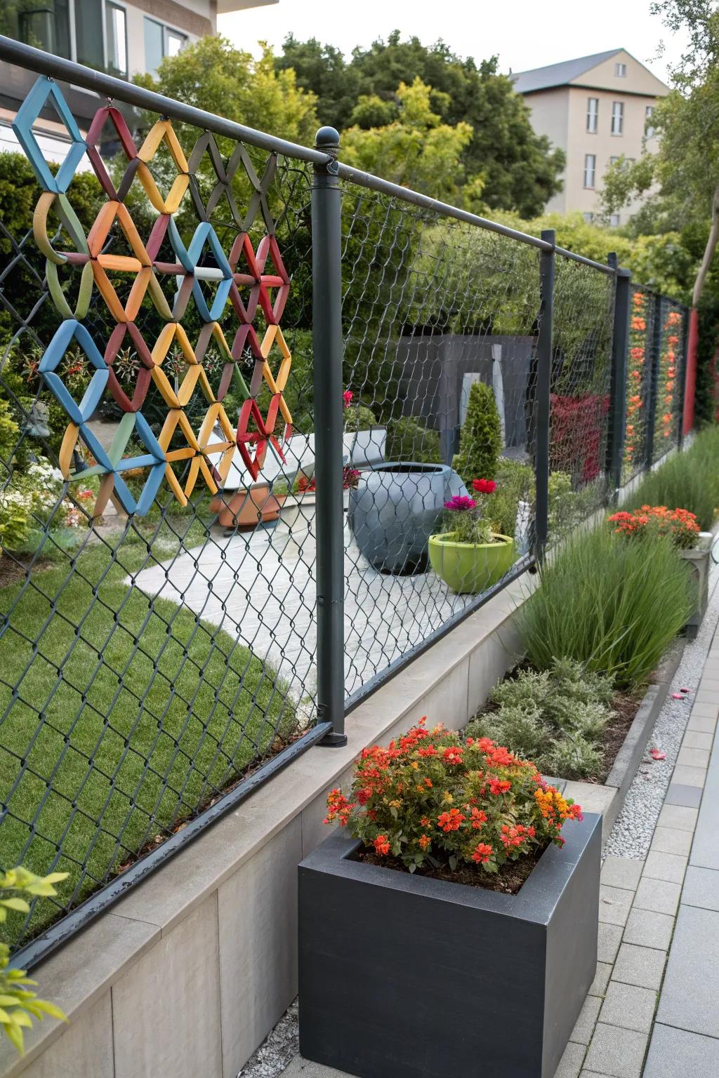 Modernize your fence with bold geometric patterns.