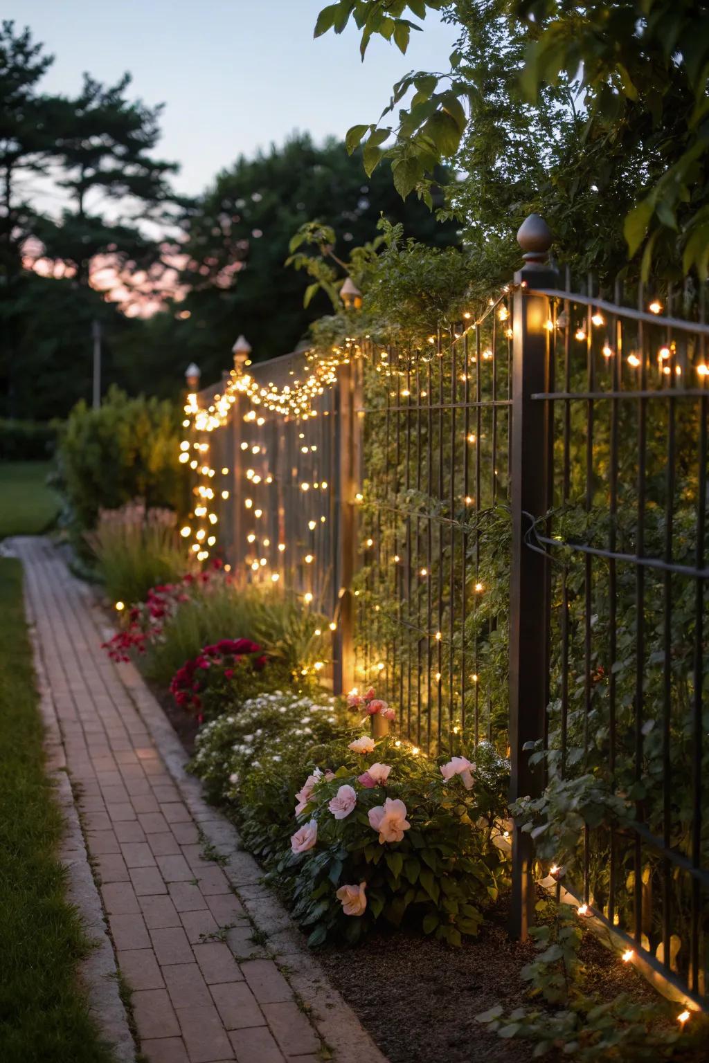 Integrated lighting enhances the ambiance of your fence divider.