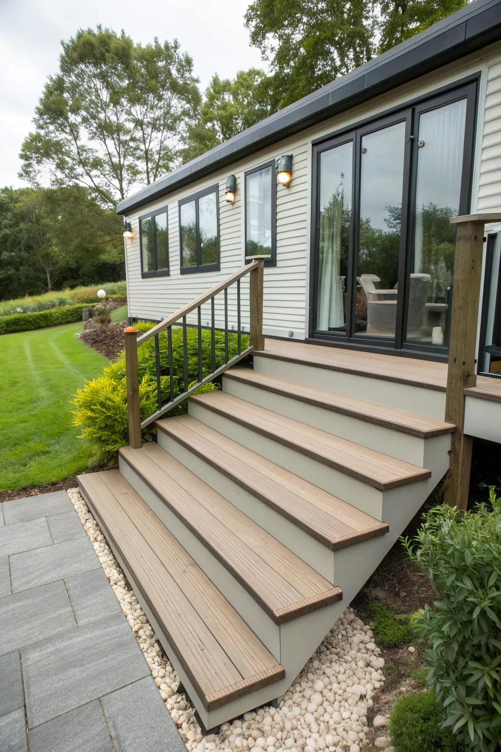 Eco-friendly composite steps: sustainable style for your home.
