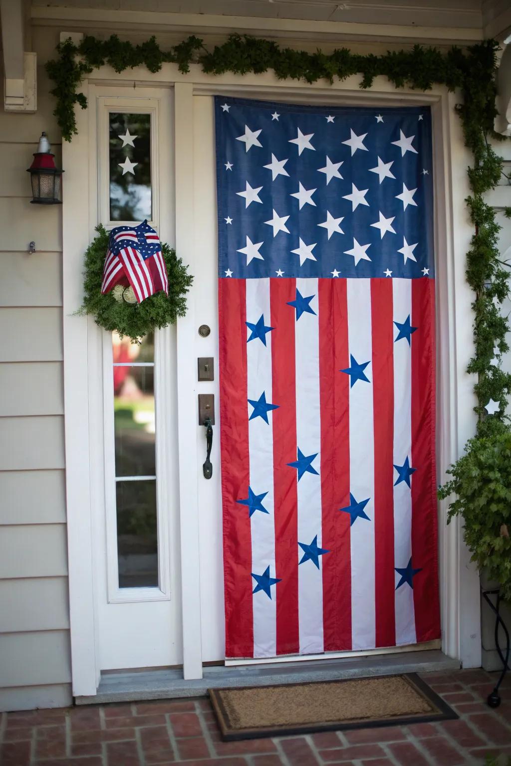 A striking door cover that makes a strong patriotic statement.