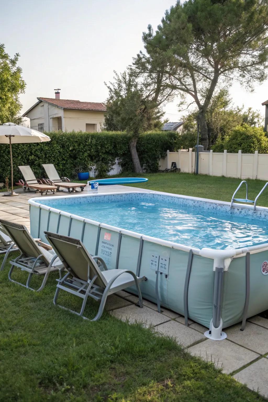 A pool area that doubles as a chic outdoor leisure space.
